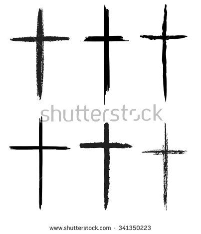 403x470 Hand Drawn Black Crosses Outlines, Christian Crosses Black