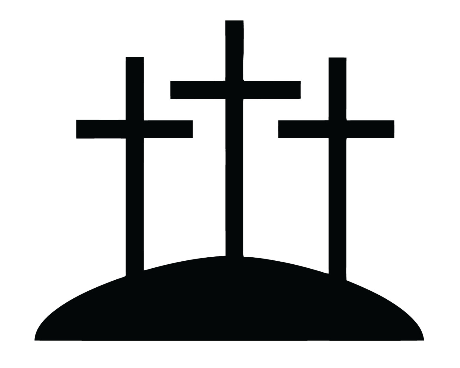 three crosses on a hill clipart