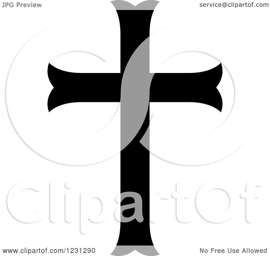 1080x1024 Clipart Of A Black And White Christian Cross 7