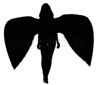 320x283 Christmas Angel Silhouette Stock Vector Colourbox