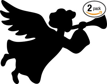 355x277 Christmas Angel Silhouette (Black) (Set Of 2) Premium