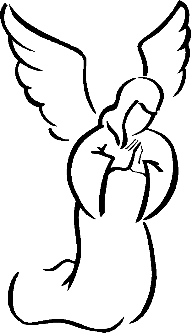 611x1058 Simple Angel Clipart Black And White