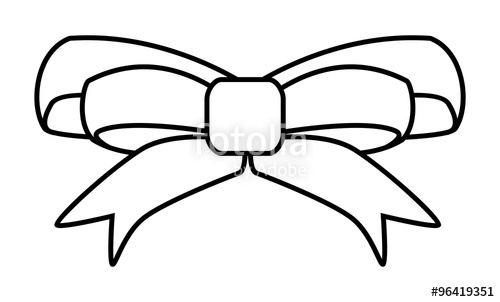 500x302 Ribbon Bow For Christmas Present Symbol Design Silhouette. Vector