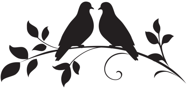 600x287 Love Doves Silhouette Png Clip Art Christmas Clip