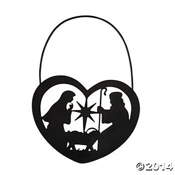 350x350 Lovely Silhouette Holy Family In Manger Christmas