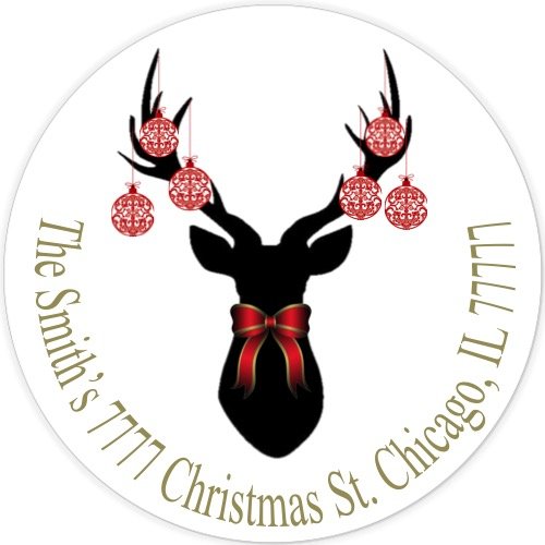 500x500 40 Personalized 2 Circle Christmas Deer Silhouette