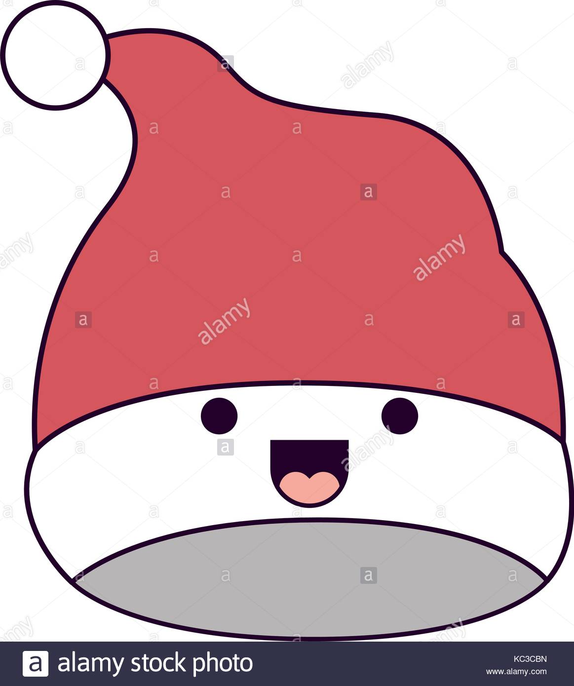 1163x1390 Kawaii Christmas Hat Santa Claus Smiling Expression On Colorful