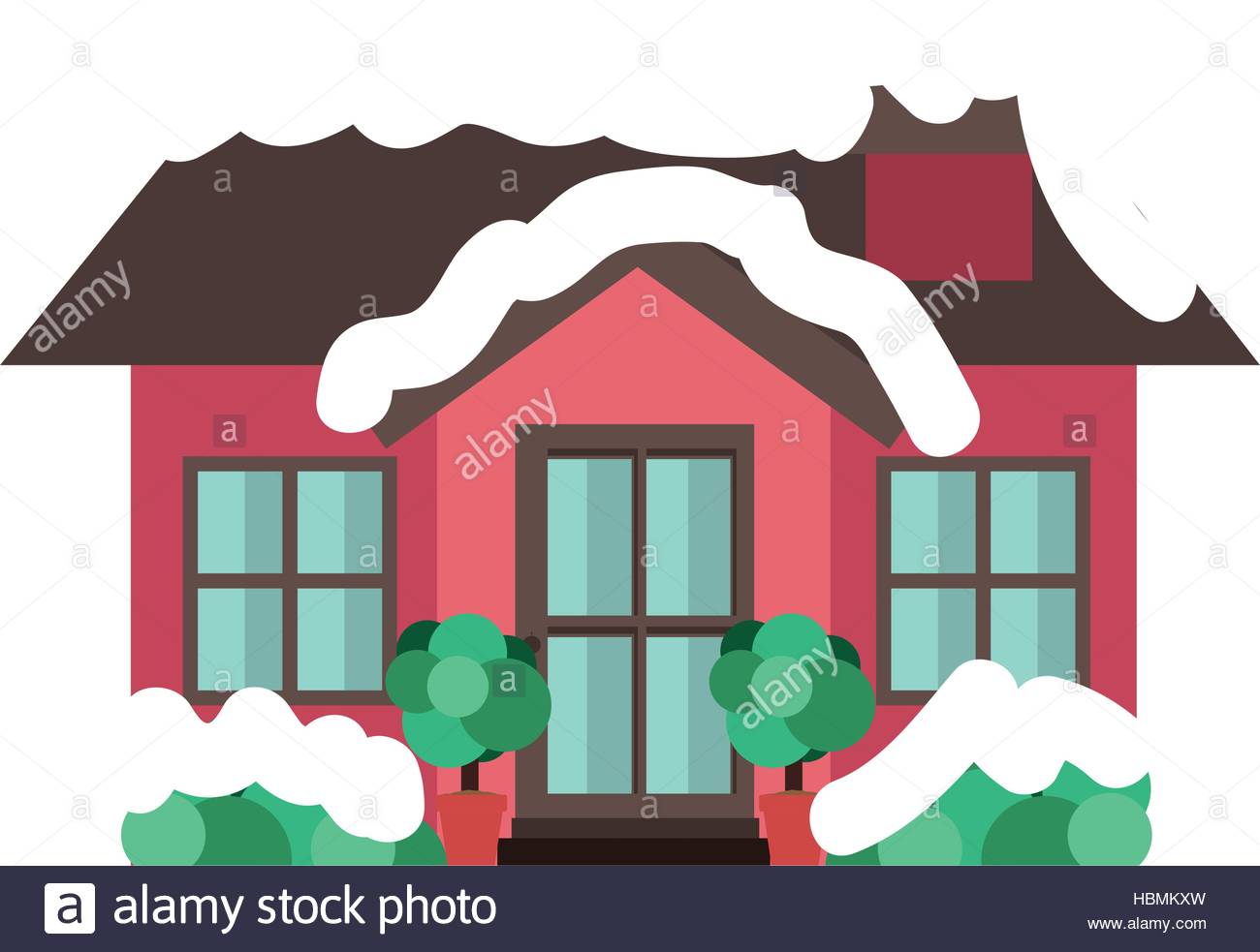 1300x983 Silhouette Colorful House Christmas Season Vector Illustration