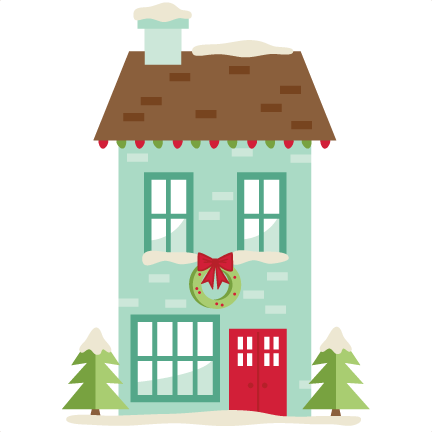 432x432 Christmas House Svg Scrapbook Cut File Cute Clipart Files