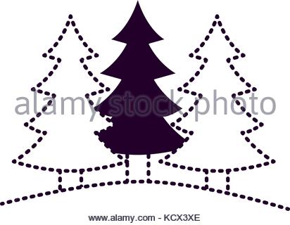 412x320 Coniferous Tree , Vector Silhouette Of Trees Stock Vector Art