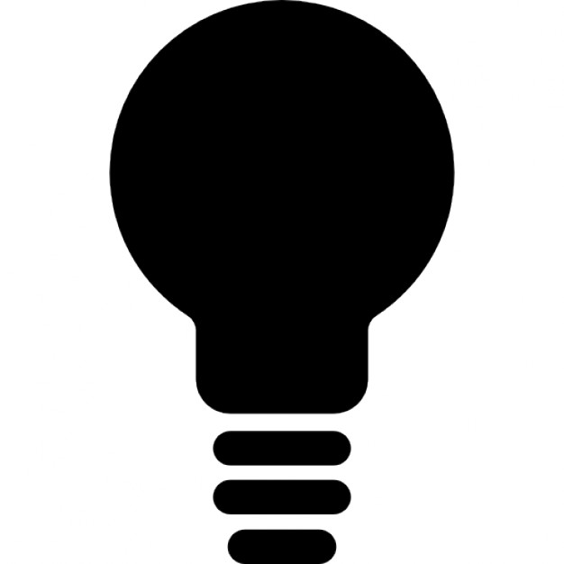 626x626 Light Bulb Black Shape Icons Free Download