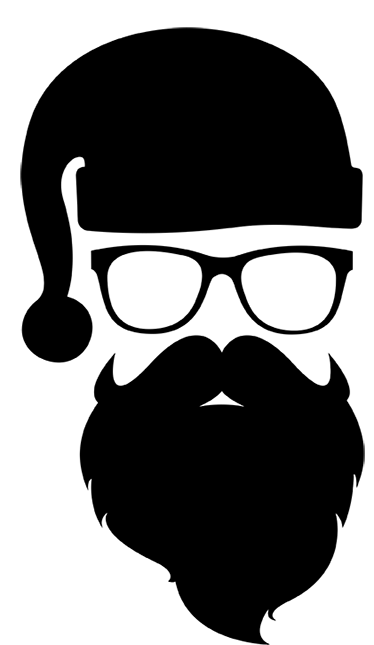 374x645 Santa Silhouette Christmas Decal