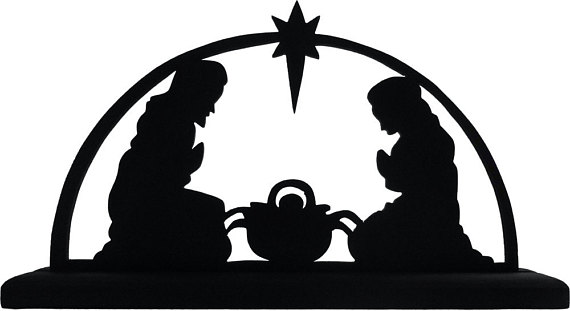 570x311 Nativity Scene Handmade Wood Display Silhouette Great