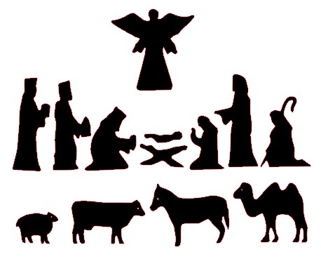 458x369 Christmas Nativity Silhouette Clip Art