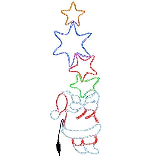 500x500 Werchristmas Santa Holding 4 Star Motif Led Rope Lights Silhouette