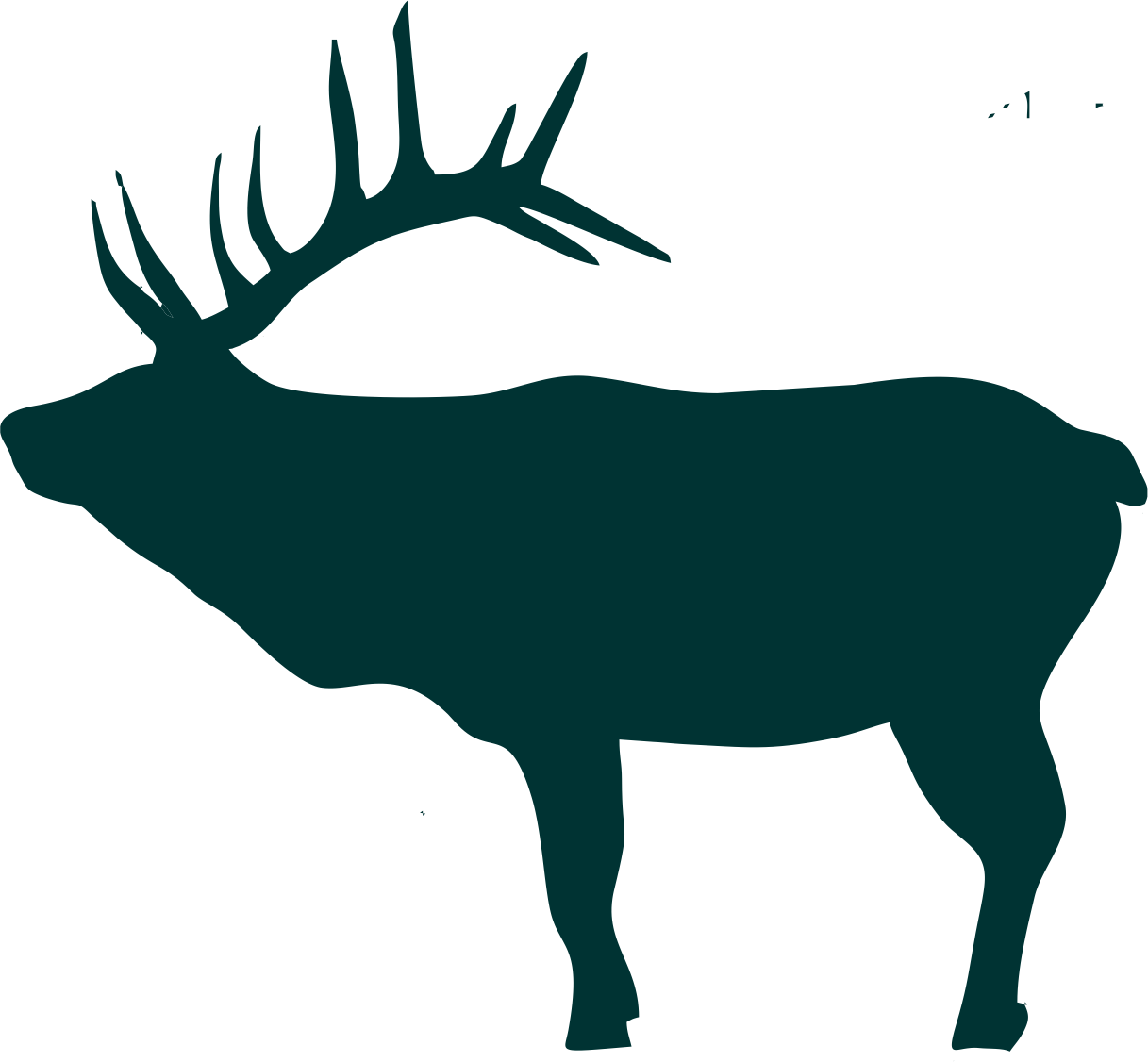 1217x1126 Elk Silhouette Patterns