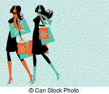 225x195 Christmas Shopping Girl Silhouette Clipart Vector And Illustration