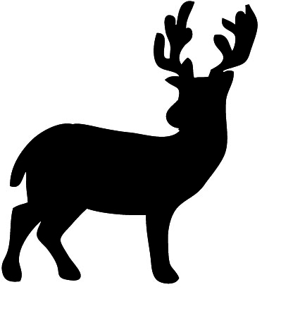 399x441 Reindeer Silhouette Clipart Black And White
