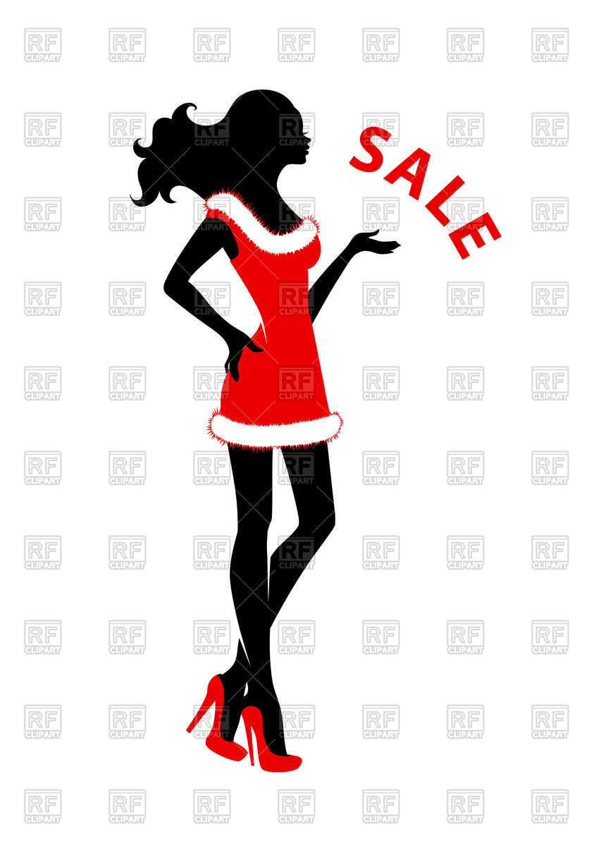 853x1200 Silhouette Of Girl In Christmas Dress With Word Sale Royalty