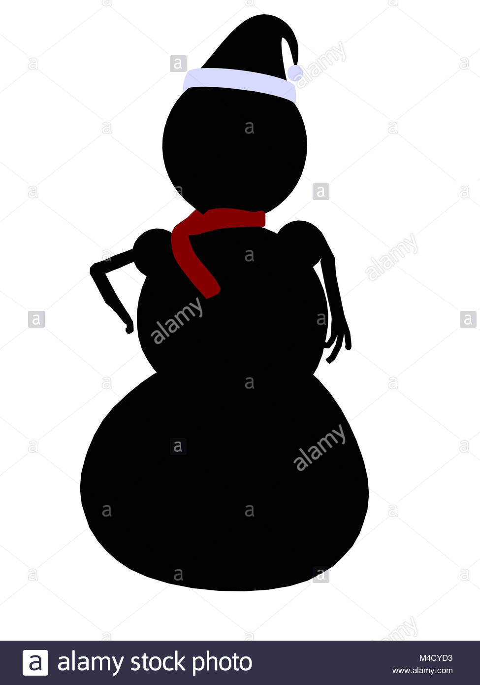 975x1390 A Black Christmas Snowman Illustration Silhouette On A White Stock