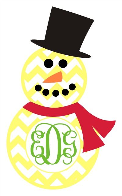 400x641 Chevron Snowman Monogram Frame Svg Silhouette Cameo