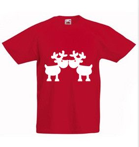 283x300 Kids Reindeer Kiss T Shirt Super Cute! Age 1 11 Great Christmas