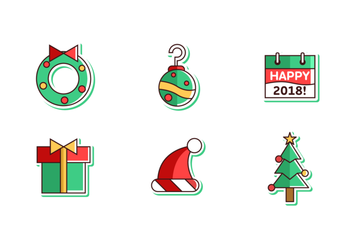 700x490 Merry Christmas And Happy New Year 2018 Free Vector Pack