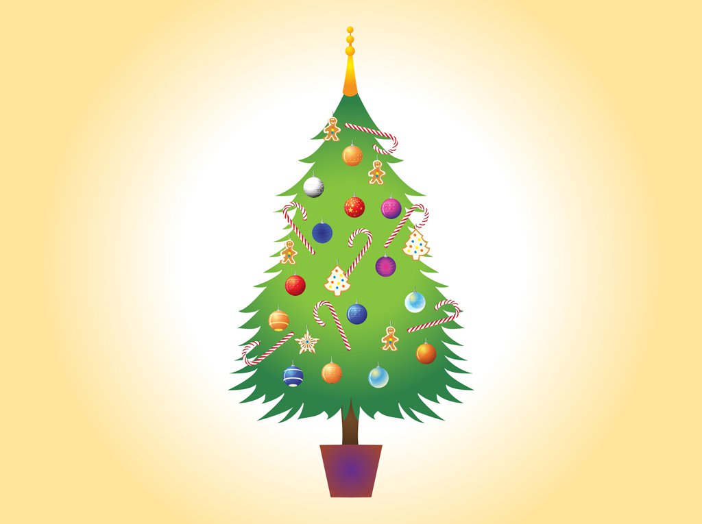 1024x765 Christmas Tree Vector Image Vector Art Amp Graphics