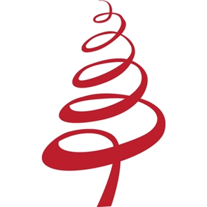 300x300 Swirly Ribbon Christmas Tree Silhouette Design, Silhouette