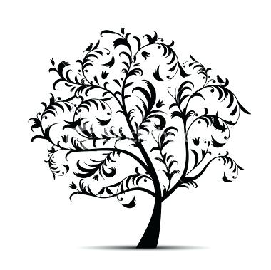 380x379 Tree Outline Clip Art Tall Palm Tree Silhouette Christmas Tree