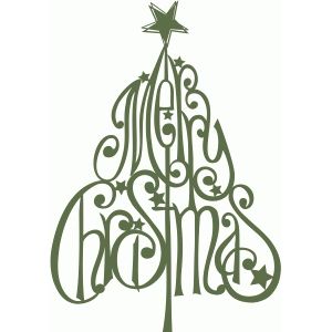 300x300 Christmas Tree Words Silhouette Design, Silhouettes And Cricut