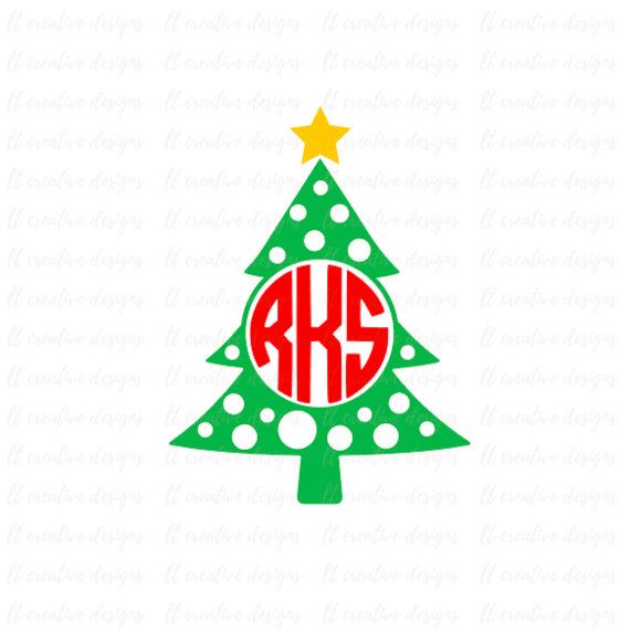 570x571 Christmas Tree Monogram, Christmas Tree Svg, Christmas Star Svg