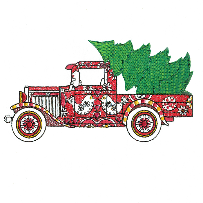 700x700 Christmas Tree Delivery Truck M Magic Stock Art