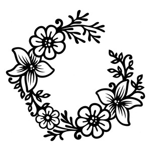 300x300 Drawn Wreath Silhouette Many Interesting Cliparts