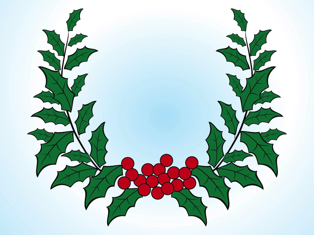 1024x768 9 Christmas Wreath Vector Free Images