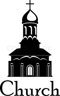 201x320 Black And White Parish Church Illustration With The Silhouette
