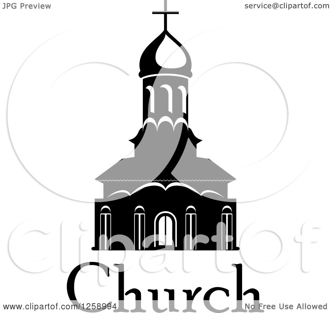 1080x1024 Clipart Of A Black And White Church With Text