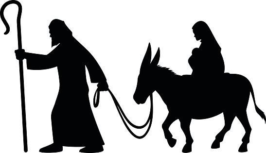 547x315 Mary And Joseph Silhouette Vector Art Illustration Church