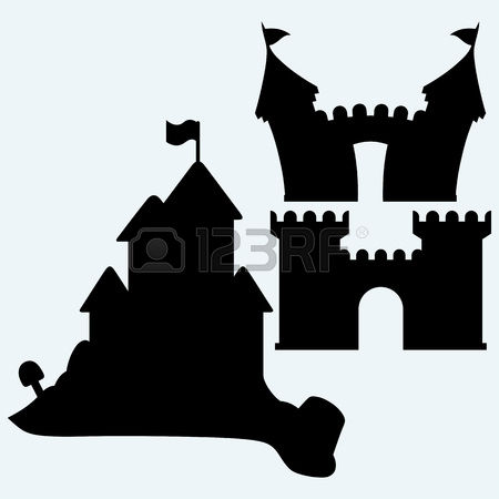 450x450 Silhouette Castle And Church Clipart