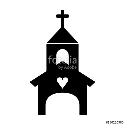 500x500 Church Building Isolated Icon Vector Illustration Design Stock