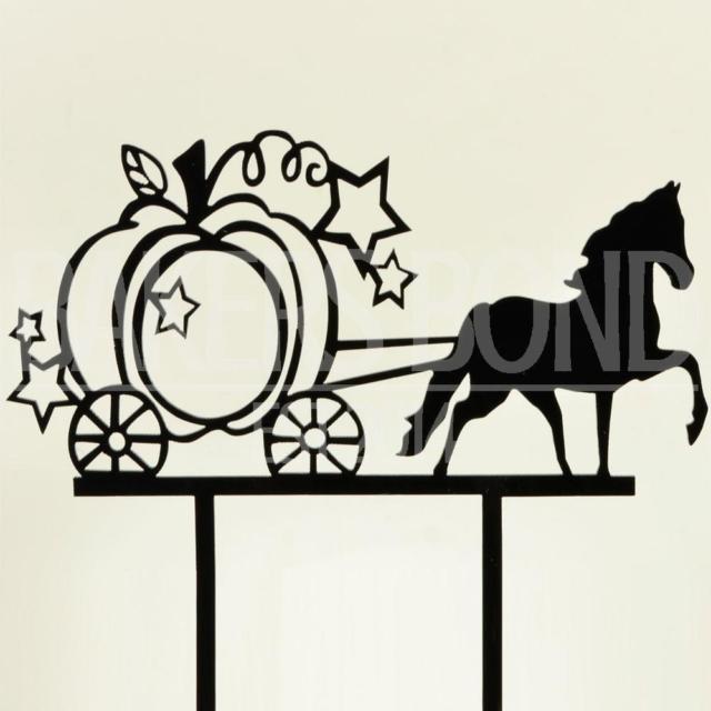 640x640 Princess Cinderella Theme Wedding Birthday Cake Black Acrylic