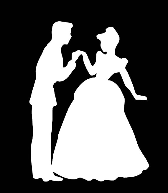 570x652 Decal Cinderella Prince Charming Silhouette Vinyl Decal