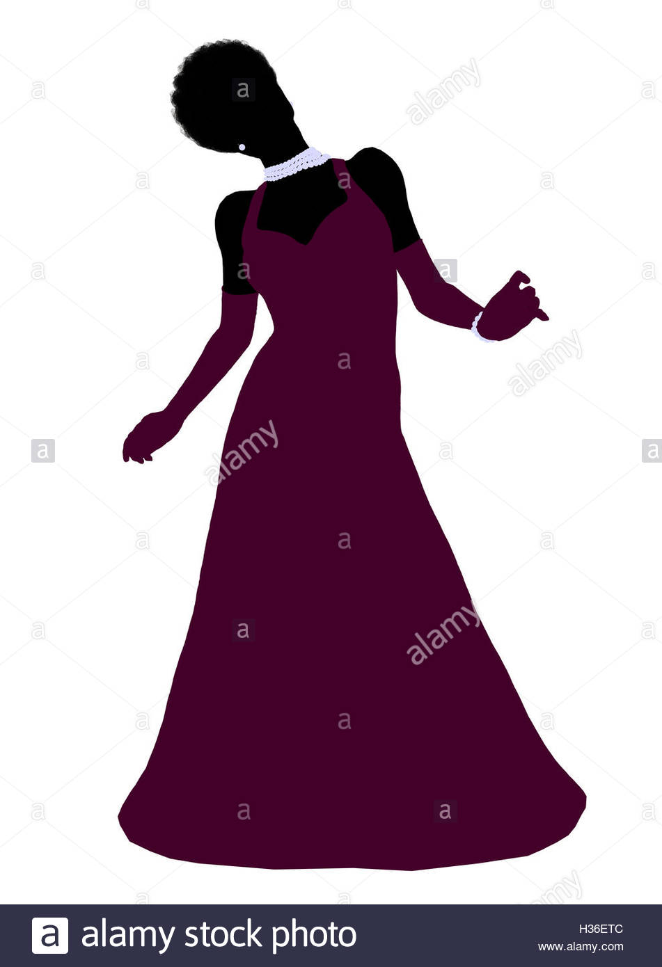 951x1390 African American Cinderella Silhouette Illustration Stock Photo