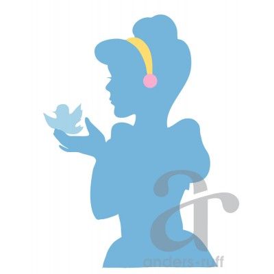 400x400 Fairy Tale Princess Cinderella Style Printable Silhouette Poster