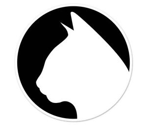300x255 Cat Silhouette Circle Car Bumper Sticker Decal 4 X 4 Ebay