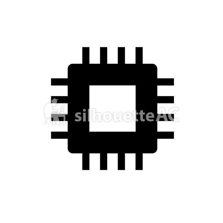 750x750 Free Silhouette Vector Ic, Ic Chip, Pc