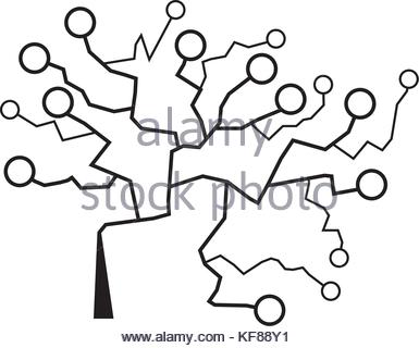 385x320 Silhouette Circuit Board Tree Background Stock Vector Art