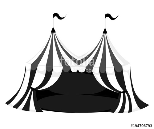 500x417 Silhouette Of Circus Or Carnival Tent With Flags And Red Floor