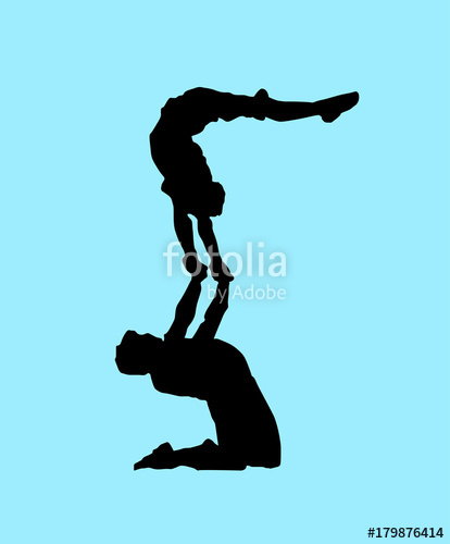 414x500 Acrobatics Tattoo Silhouette Icon Logo Circus Show Gymnastics