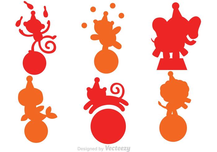 700x490 Animal Circus Silhouette Vectors